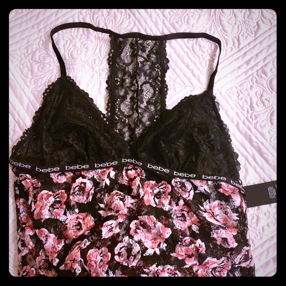 💥ONLY 1 LEFT💥 NWT BEBE FLORAL LACE LINGERIE - Picture 5 of 8